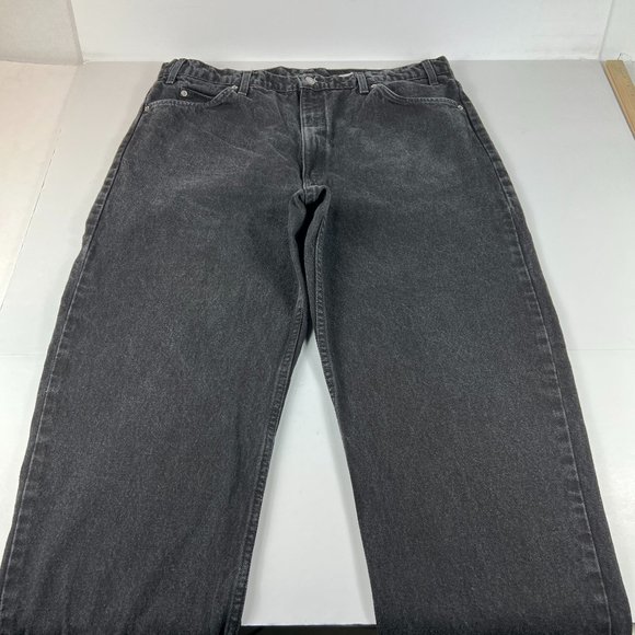Levi's Other - VTG 90s Levi's Jeans Men's 39 x 30* 550 Relaxed Straight Black Denim Orange Tab